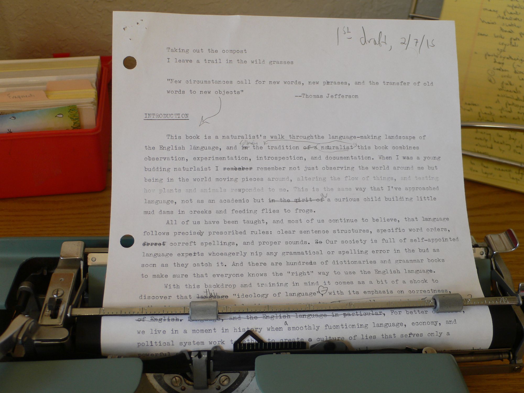 manuscript on typewriter