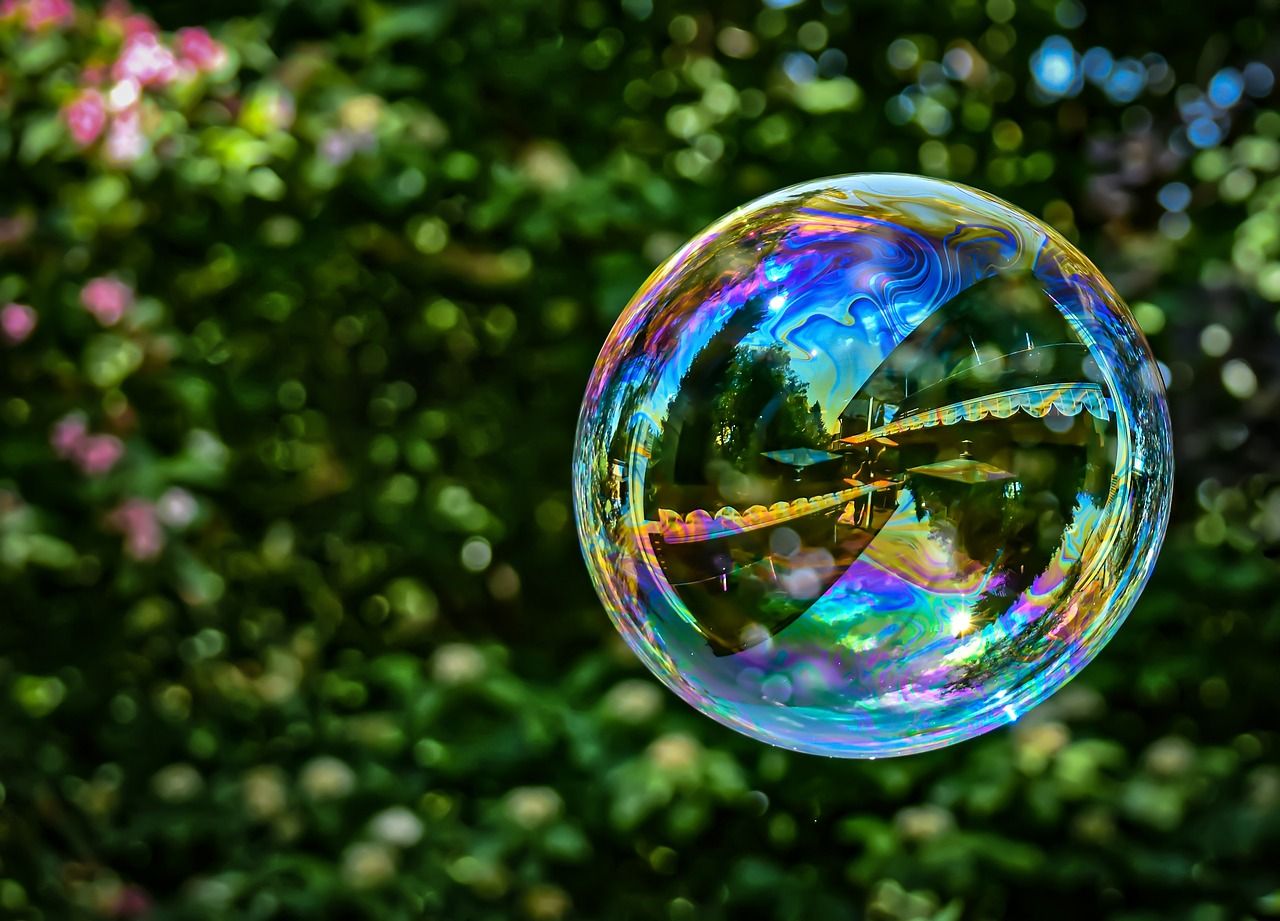 floating soap bubble