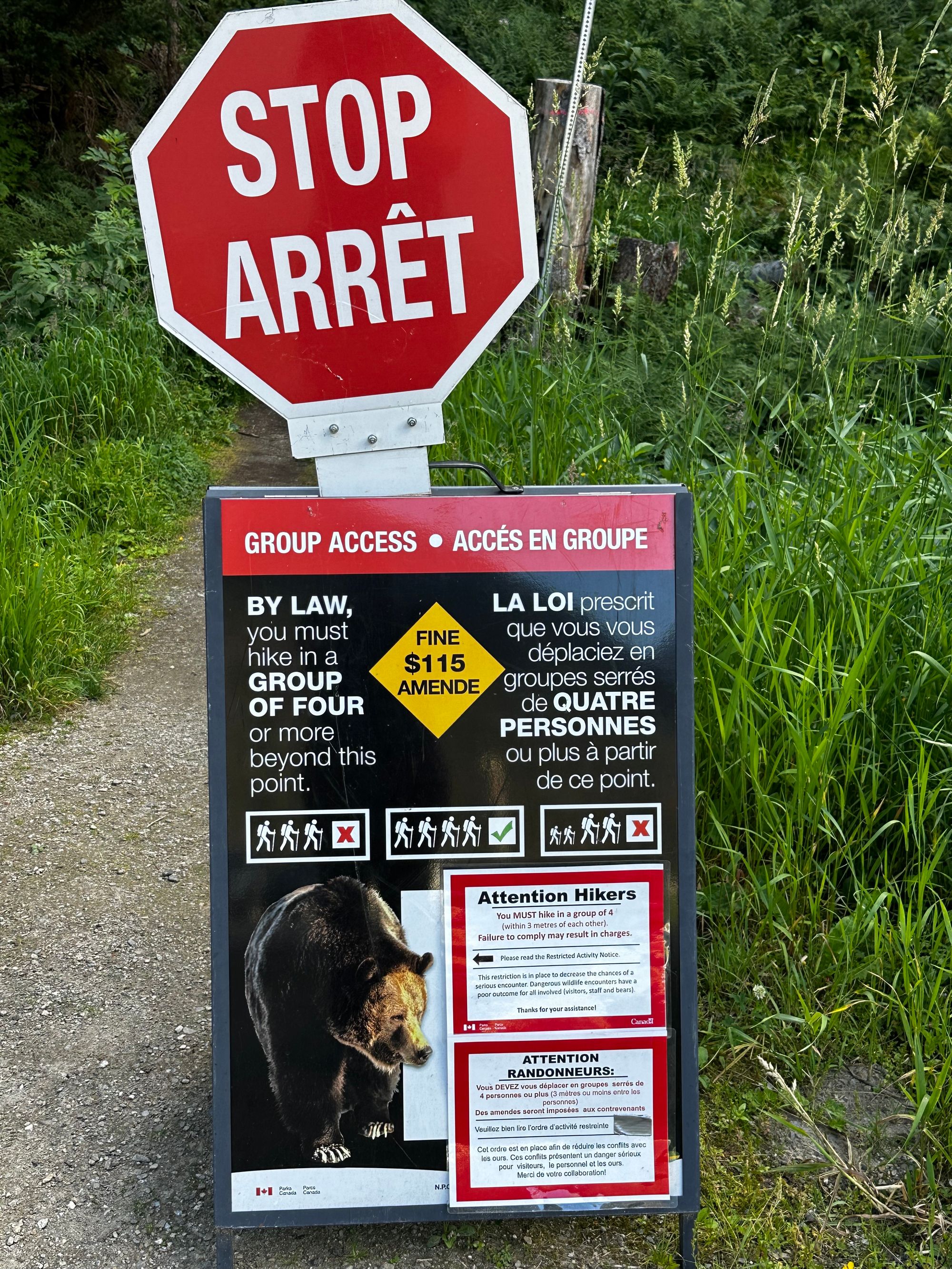 bear warning sign