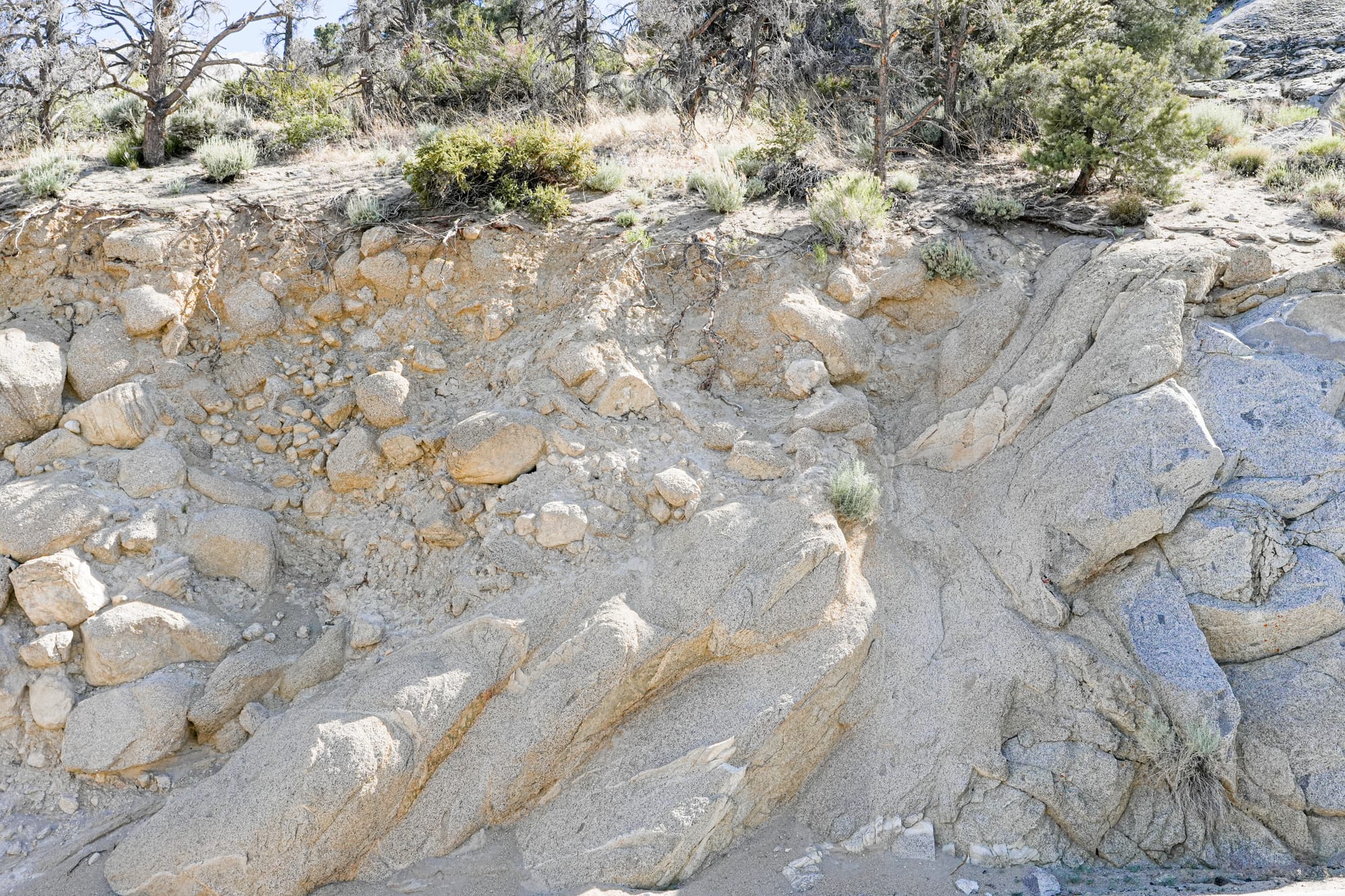 granite bedrock and soil