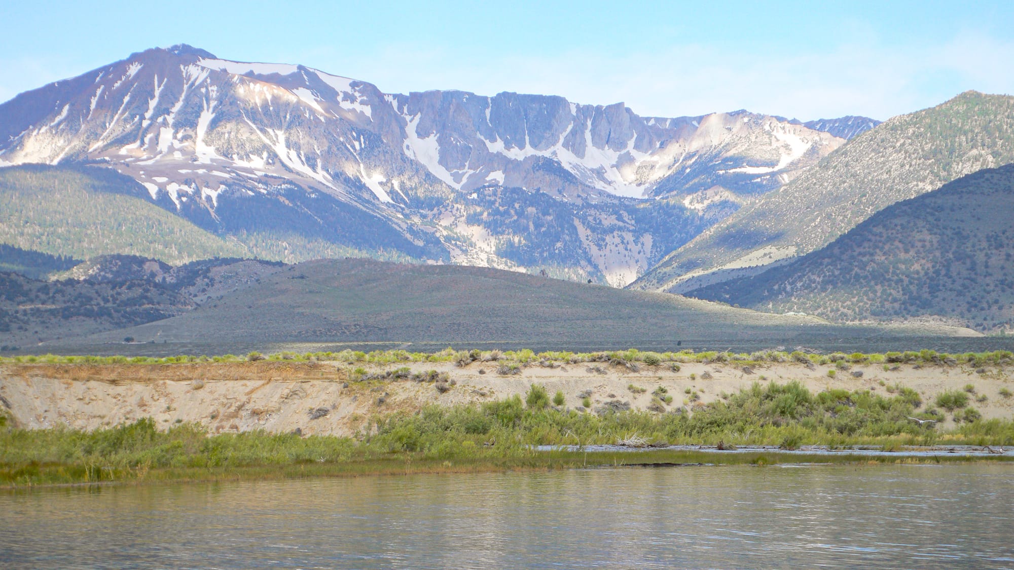 Sierra crest over Mono Lake