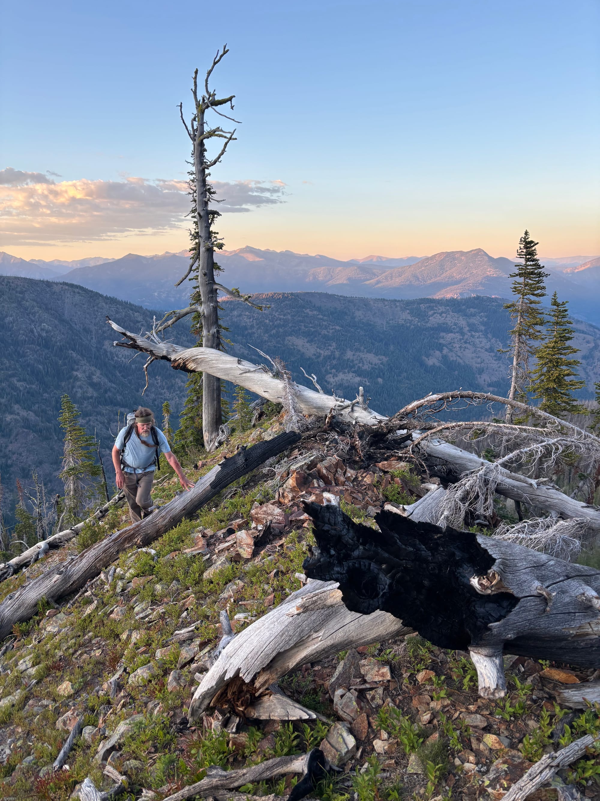 hiking on a ridge